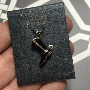 Sterling Silver Enamel Charm Bracelet Western Boot